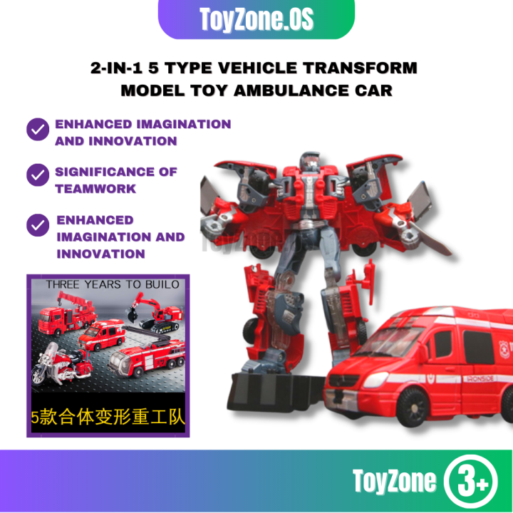 Ambulance Vehicle Transformation Vehicle Transformers Model Toy