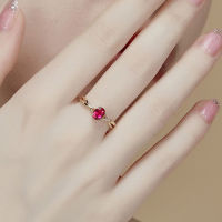 [Exquisite and Elegant Gem Living Ring] No Picking Hand Ring Female Imitation Ruby Tourmaline Crystal Ring N59V N59V