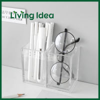 Living idea ที่วางปากกาใสอะคริลิค แก้วใส่ปากกา ที่ใส่ปากกาใส พร้อมจัดส่ง