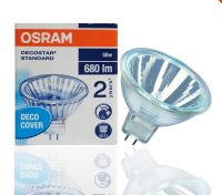 แพ็ค 5 หลอด หลอดไฟ OSRAM DECOSTAR 51S STANDARD 12V 50W GU5.3 36° #44870 WFL MR16 Halogen Lamp หน้าเปิด Made in Germany