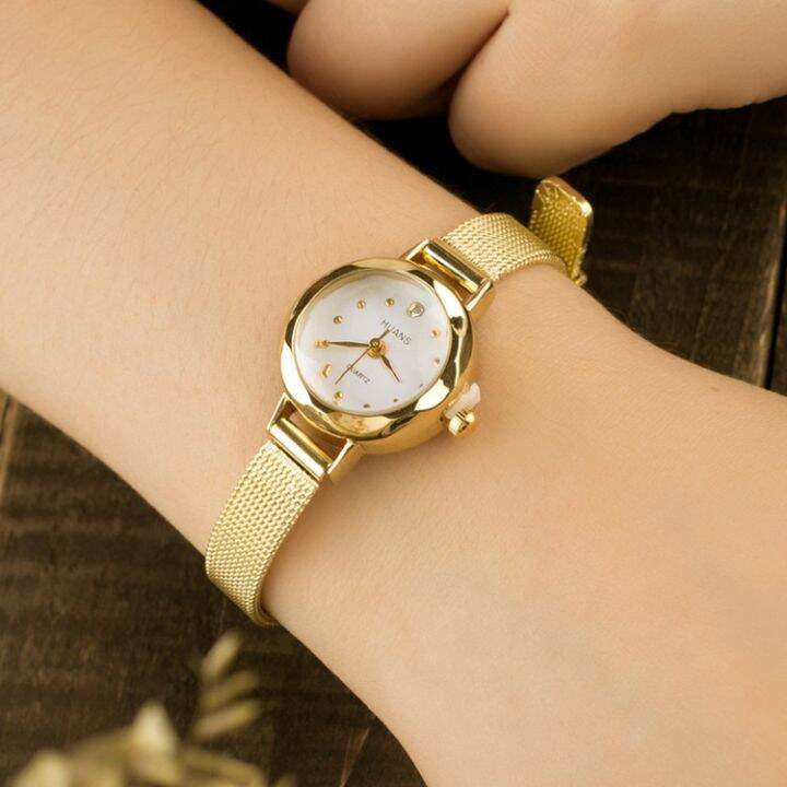 a-decent035-new-top-womenladies-gold-stings-stainless-steelwatches-relogio-feminino