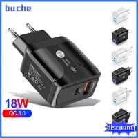 BUCHE 18W จ้าาา อะแดปเตอร์เครื่องชาร์จ Type C 5V3A QC3.0 PD ก้อนบล็อกชาร์จ + 3USB ปลั๊ก US/UK/EU ก้อนชาร์จ USB สำหรับ โทรศัพท์มือถือ iPhone 12 13 14 PRO MAX สากลสากลสากล