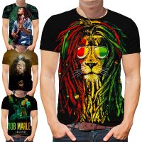 ฤดูร้อนแฟชั่นใหม่บ๊อบ Marley 3D พิมพ์ผู้หญิงผู้ชายสบายๆเสื้อยืดฮิปฮอปเร็กเก้เพลงสิงโตแขนสั้นเสื้อยืด U nisex