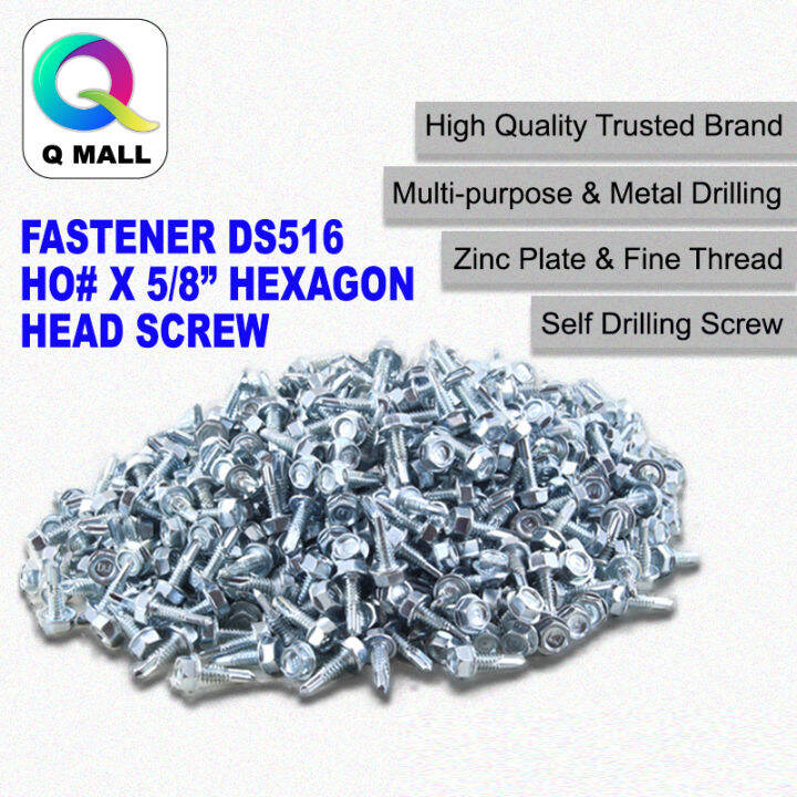Q MALL MK FASTENER DS516 HO10 x5/8INCH HEXAGON HEAD SCREW SELF DRILL SCREW SKRU KUDA SCREW BESI