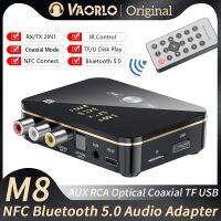 NFC Bluetooth 5.0อะแดปเตอร์เสียง3.5มม. AUX RCA เครื่องส่งสัญญาณไร้สายลำโพงเพลงออปติคอล/ โคแอกเซียลอะแดปเตอร์สำหรับทีวีรถ PC