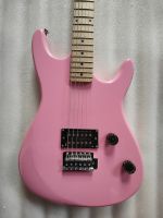 Stock Mini Electric Guitar Pink for Children Easy Taking Travel Guitar 34 Inch 6 Strings High Gloss pink real Photos Baby Guitar