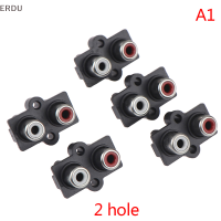 ERDU 5pcs 2/4 Hole RCA FEMALE STEREO AUDIO JACK AV AUDIO INPUT SOCKET CONNECTOR