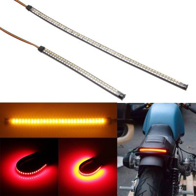 【CW】Hot 20/40cm Uinversal Motorcycle Tail Light DRL Flowing Turn Signal Flashing Brake Stop Lamp Flexible Led Strip License Plate