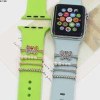 BYCME อุปกรณ์เสริมเสริม เครื่องประดับที่มีเสน่ห์ สำหรับสายกีฬา iWatch เครื่องประดับสายนาฬิกา ตกแต่งเล็บตกแต่ง สำหรับ Apple Watch แหวนตกแต่งสายนาฬิกา