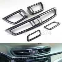 【hot】 Carbon Qashqai J11 2016-2021 X-Trail XTrail Rogue T32 Front Console Air Condition Vent Outlet Cover Trim Accessories