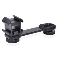 2X Triple Cold Shoe Mount Universal Extension Bracket Holder Adapter for LED Video Light DSLR Phone Gimbal Stabilizer