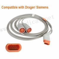 Invasive Blood Pressure/IBP Transducer Adapter Cable Compatible with Drager/ Siemens16pin-Round 10pin Socket