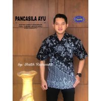 Modern Batik Shirt Men Solo Short Sleeve Furing Lapis RAJASAKTI PANCASILA AYU Lakeswara