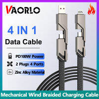 VAORLO Original 4 In 1 66W สายชาร์จเร็ว USB-A กับ Type-C/lightning PD TypeC To Typec/lightning QC3.0/2.0สายส่งข้อมูลสามารถใส่ได้กับ iPhone 14 IOS Android