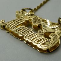 ☈  Custom Name Plate Nameplate Necklace Pendant Personalized Gold Shipping