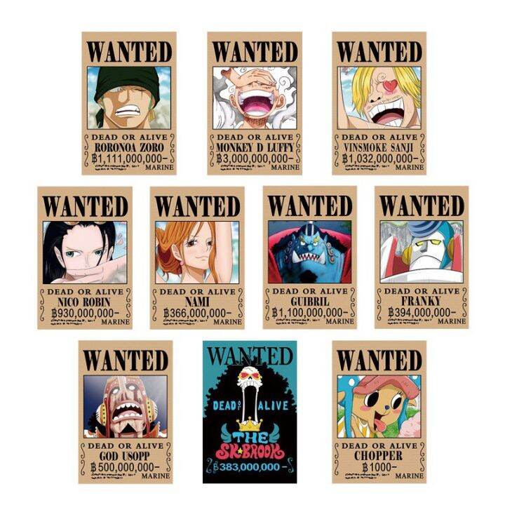 Onepiece Wanted Poster 8pcs 