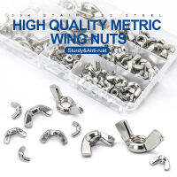 NINDEJIN 98Pcs Wing Nut Assortment Kit M4 M5 M6 M8 M3สแตนเลส Wingnuts ผีเสื้อถั่วสำหรับกลองจักรยาน DIN315