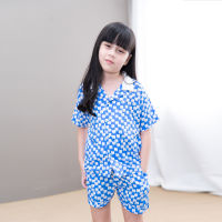 QueenCows Kids ชุดเซ็ต Bleu Print Set (Blue)