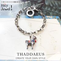 【☊HOT☊】 TE4QDQ SPECIALTY STORE Alpaca Llama Charm สร้อยข้อมือยุโรปเครื่องประดับ925เงินสเตอร์ลิงสำหรับสตรีฤดูร้อน Lucky Link Chain เครื่องประดับ