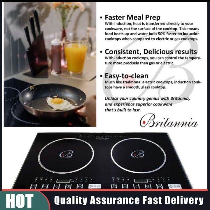 Clearance Units Britannia Heavy Duty Double Induction Cooker w/ Timer