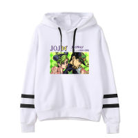 JOJOS BIZARRE ADVENTURES Hoodie เสื้อกันหนาวพร้อมกระเป๋าสำหรับ Tenns ผู้ชายผู้หญิงใหม่แขนบาร์ Hooded เสื้อกันหนาว All-Match ฤดูใบไม้ผลิและฤดูใบไม้ร่วงคู่ Hooded Jacket