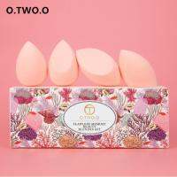 【Howland  Beauty makeup】 O.tw O.O 4ชิ้น/กล่องฟองน้ำรองพื้นแต่งหน้าฟองน้ำแต่งหน้าฟองน้ำพัฟเครื่องสำอาง