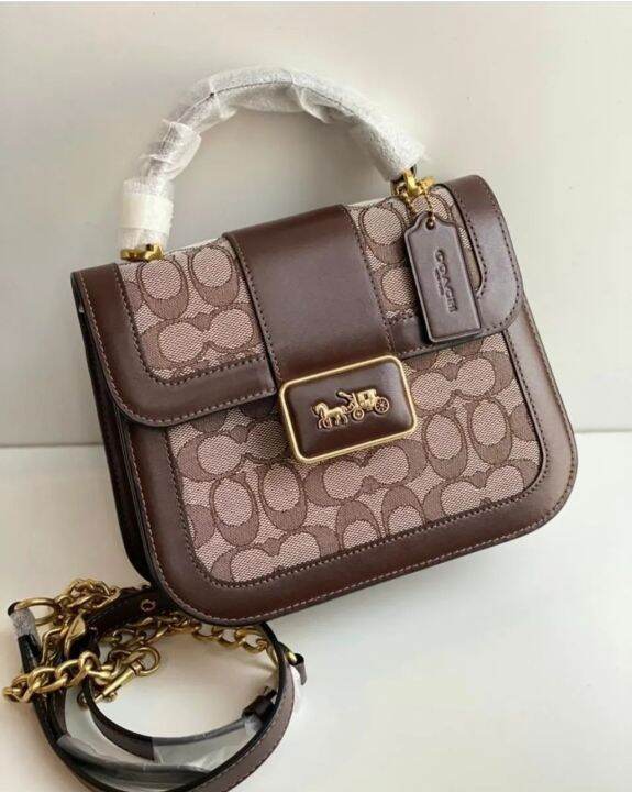 Original Coach Alie Top Handle In Signature Jacquard Women Crossbody