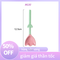 ?【HOT SALE】MUXI 1PC TULIP shaped ช้อนเซรามิค3D ดอกไม้ช้อนกาแฟอาหารเช้าช้อนขนม