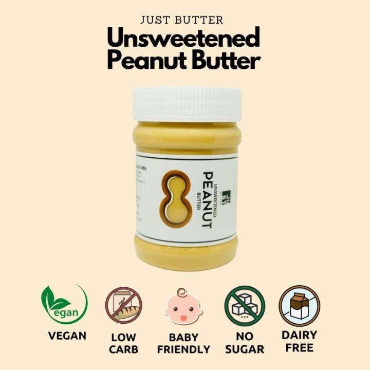 Keto Peanut Butter Unsweetened (No Sugar No Salt No Added oils!) 250 ...