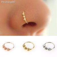 Hot Fashion Copper Bead Nose Ring Hoop Nose Rings Clip Charming Piercing Body Rings Jewelry bar Captive