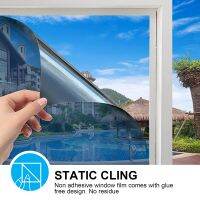 Window Film 60cmX400cm Daytime Privacy Mirror Film Heat Control Solar Film Static Cling Vinyl Window Tiint Reflective