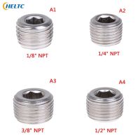 [HOT] Silver 1/8 quot; 1/4 quot; 3/8 quot; 1/2 quot; NPT Male SS304 Stainless Steel Countersunk End Plug Internal Hex Head Socket Pipe Fitting