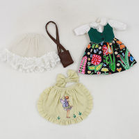 Clothes For 16 Blyth ICY dolls 3 Pieces Dress Apron and HandBag Pattern Random toys gift