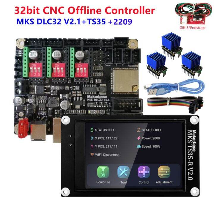 Grbl 32 Bit CNC Shield Controller ESP32 WIFI MKS DLC32 V2.1 Offline ...