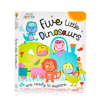 Five Little ไดโนเสาร์นับหนังสือ1-5ภาษาอังกฤษ Original สมุดวาดภาพระบายสีสำหรับเด็ก Petite Boutique กระดาษแข็งรูผ่านหนังสือหนังสือปริศนาหัวซิลิโคนนุ่ม