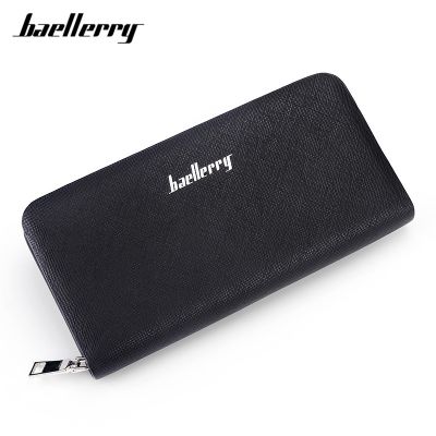 （Layor wallet）  Baellerry Men Wallets Leather Men 39; S Purse Coin Pocket Casual Wallet Clutch Bag Card Holder Zipper Long Male Wallet Carteira