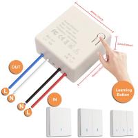 [Hot K] สวิตซ์อัจฉริยะไร้สาย RF 433Mhz แผงผนังสวิตช์ Breaker รีโมทคอนโทรล Mini รีเลย์ตัวรับสัญญาณ220V ไฟ Led พัดลมโคมไฟ