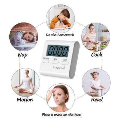 3PCSMagnetic LCD Digital Kitchen Countdown Timer Stopwatch With Stand Practical Cooking Baking Sports Alarm Clock Reminder Tools