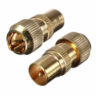 ;[-[; 1Pcs  Plated Male TV Aerial Connector - RF Coax Cable Plug Freeview Coaxial