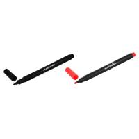 2Pcs Fabric Marker Pens Permanent Colors for Diy Textile Clothes T-Shirt Shoes - Red &amp; Black