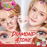 *มีค่าสายตา* Pretty Doll Daimond 4 Tone Brown  สายตาปกติ คอนแทคเลนส์  ลายฮิต Tiktok แถมตลับฟรี!!