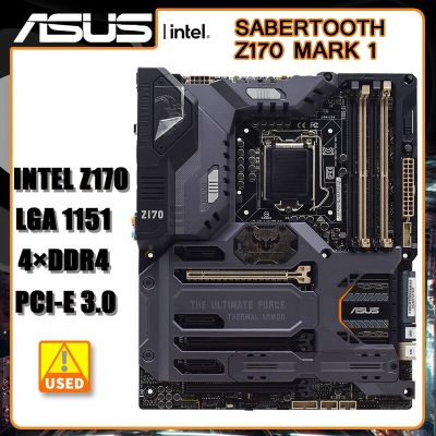 เมนบอร์ด Asus SABERTOOTH Z170 MARK 1 LGA 1151เมนบอร์ด DDR4ความจุ64GB Intel Z170 PCI-E 3.0 USB3.1 ATX สำหรับ Core I3-6320 Cpus