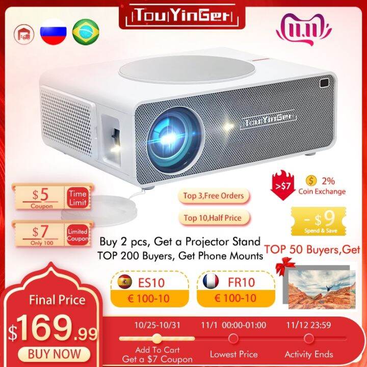 Touyinger Q10 Projector Full HD Home Theater Cinema 9500 Lumens LED ...