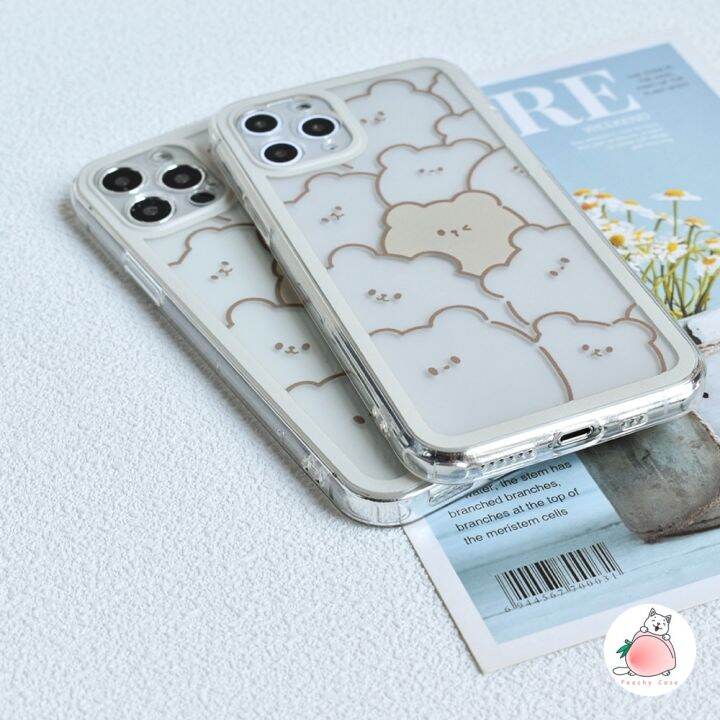 เคสโทรศัพท์โปร่งใสหมีเต็มน่ารักสำหรับ-iphone-14-13-12-11-pro-max-xr-xs-x-7-8-plus-se-2020เคสโทรศัพท์หลัง-tpu-นิ่มใส