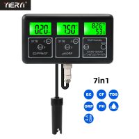 7 in 1 Digital Multifunction Humidity Temp ORP TDS EC CF PH Meter Water Quality Purity Tester Device Monitor for Aquarium Pool