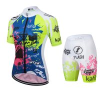 [COD] Women 39;s Fluorescent Short Sleeve Jersey Sets MTB Cycling Clothing Ropa Ciclismo Road Go Shorts