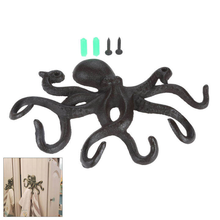 large-octopus-hook-cast-iron-hanger-housekeeper-wall-wscrews-vintage-creative-squid-hanging-keys-coat-towel-holder-home-decor