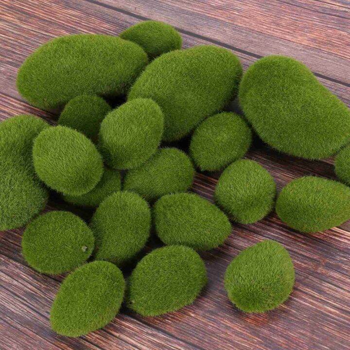 20-pieces-2-sizes-artificial-moss-rocks-decorative-faux-green-moss-covered-stones