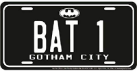 Celestineor Gotham City Metal ป้ายทะเบียนแปลกใหม่-ป้ายโลหะดีบุกป้ายแขวนผนังตกแต่งแผ่นโลหะป้ายทะเบียนป้ายค้างคาว1การออกแบบ