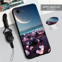 สำหรับ OPPO A1 A83 A31 2020/F3/F7/F9/F9 Pro/A7X เคสซิลิโคนนิ่มพร้อมห่วงและเชือก